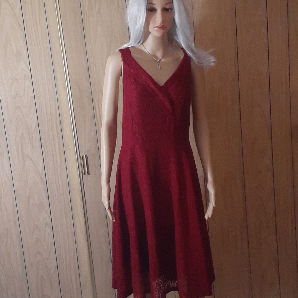 🆕 SALE Michel Laperle Maroon Plus Dress - Picture 14 of 15
